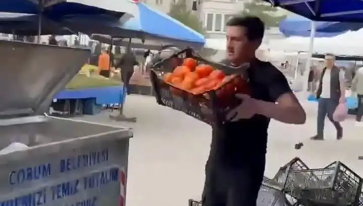 Domatesleri Çöpe Döken Pazarcıya Rekor Para Cezası Uygulandı
